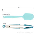 Spatule en silicone et ensemble de tong de silicone de 2